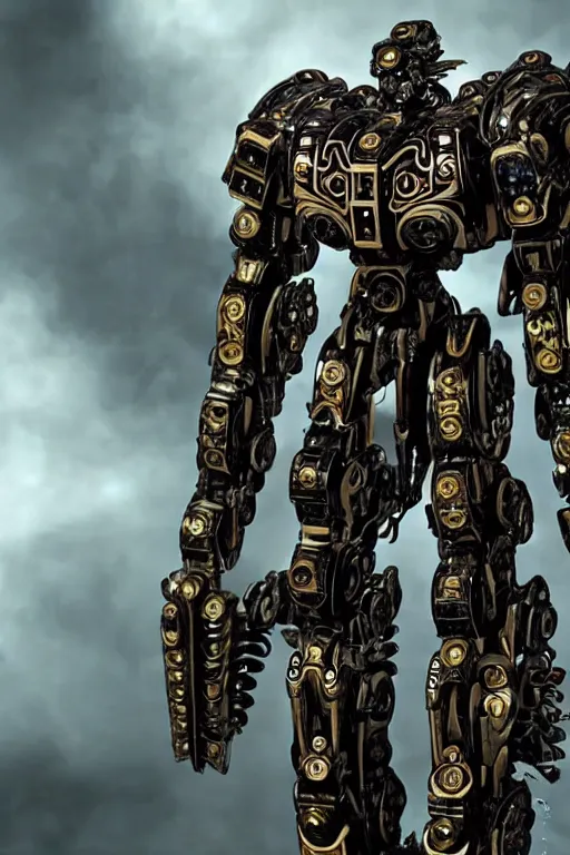 Image similar to cinematic still in machine - warrior - 5, intricate ornate humanoid mecha warrior,