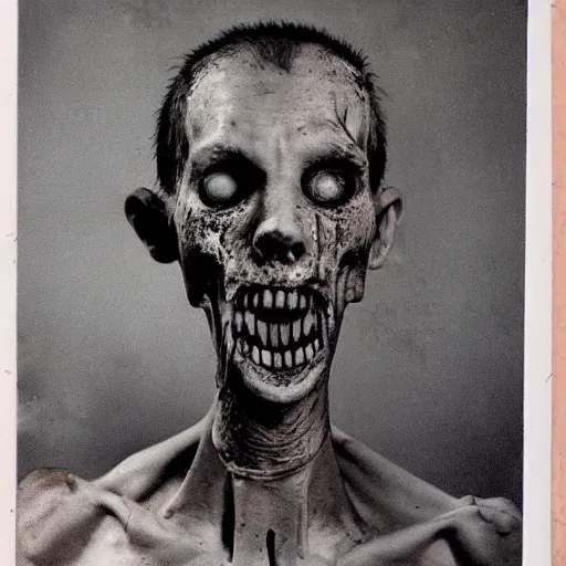 Image similar to horrifying, killer, creepy, dead, monster, tall, skinny, open mouth, old photo