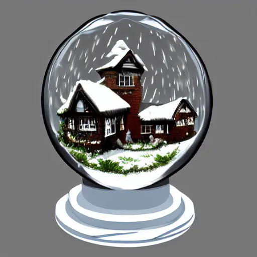 Prompt: snow globe of broeker veiling, artstation, photorealism