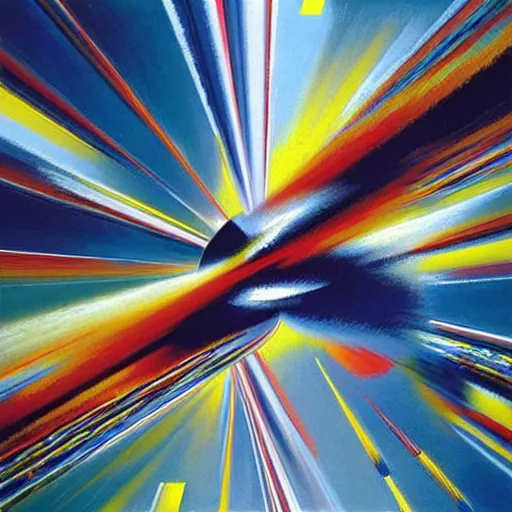 Image similar to abstract art representing momentum, oil painting by john berkey and gabriel dawe, masterwork