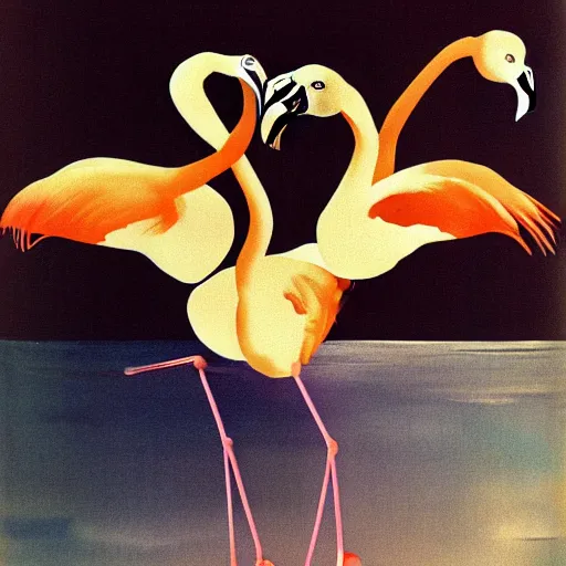 Prompt: flamingo salvador dali