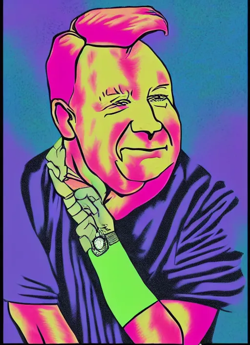 Image similar to alex jones by lisa frank and Zbigniew Brzezinski