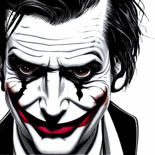 Image similar to David Tennant as the joker, single shot, long shot, eye level shot, Backlight, 16:9, concept art, deep focus, award winning, illustration by  John Romita Jr.