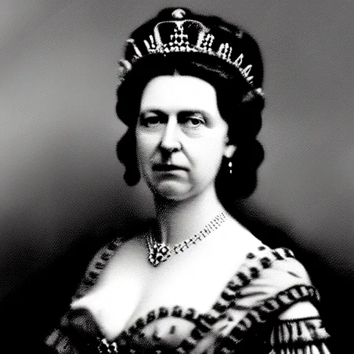 Image similar to a potrait of queen of europe in the middle of bloody battlefield, taken in 1 8 7 0, black and white, photorealistic kodak