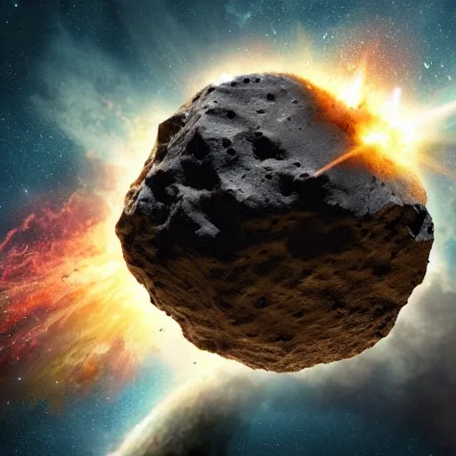 Image similar to Asteroid crashing into the earth, style of blockbuster movie