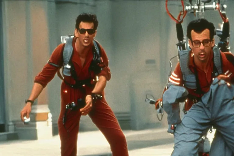 Prompt: Jeff Goldblum in a still from the movie Ghostbusters 2 (1989)