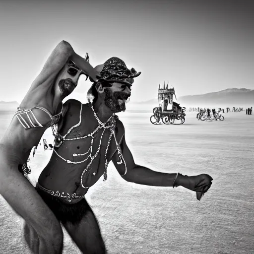 Image similar to award winning photography, magical encounter at burning man, leica 1 0 0 mm f 0. 8