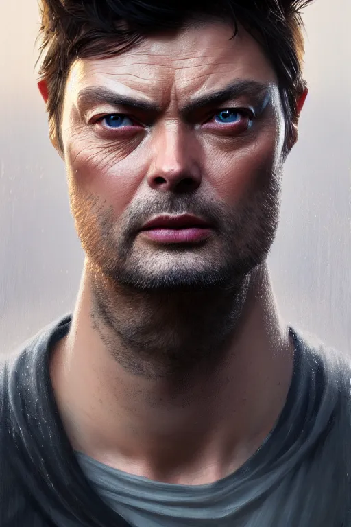 Prompt: ultra detailed close up facial portrait of karl urban, extremely detailed digital painting, in the style of fenghua zhong and ruan jia and jeremy lipking and peter mohrbacher, mystical colors, rim light, beautiful lighting, 8 k, stunning scene, raytracing, octane, trending on artstation