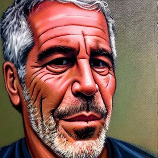 Prompt: portrait painting of Jeffrey Epstein