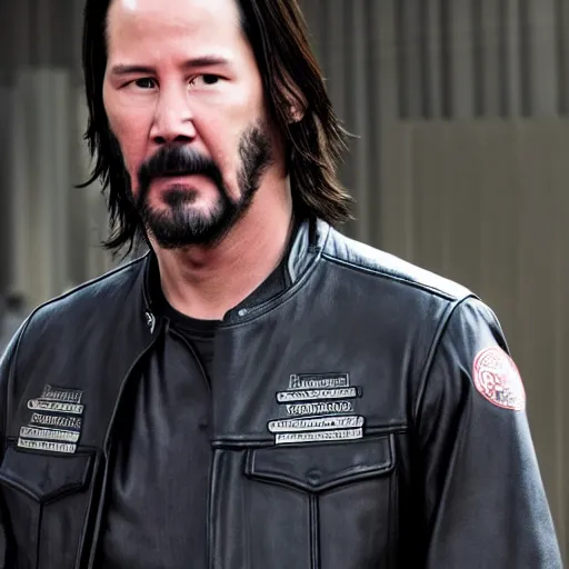 Image similar to keanu reeves in sons of anarchy 4 k detailed