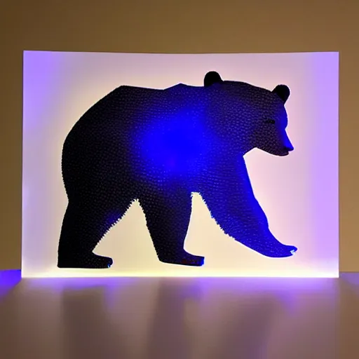 Image similar to a bear painted with laser 3 d hologram