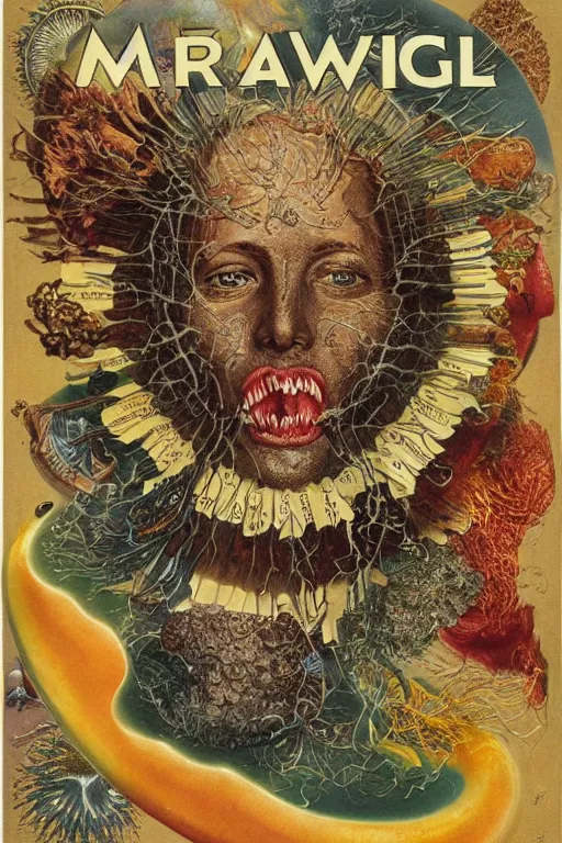 Prompt: vintage magazine advertisement depicting all of the languages in the world on a tongue, by marius lewandowski, by ernst haeckel