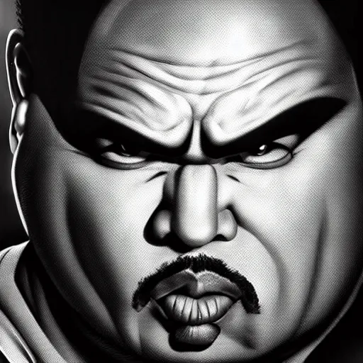 Image similar to ultra realistic portrait painting of big pun, art by akira toriyama, 4 k, dragon ball artstyle, cel shaded, highly detailed, epic lighting