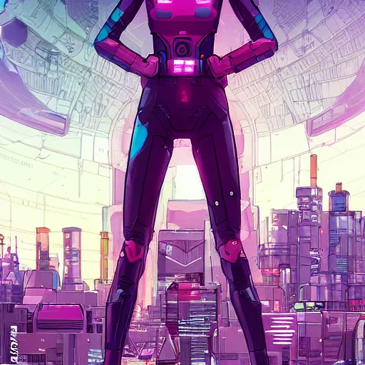 Image similar to beautiful sci - fi girl, standing in futuristic metropolis by josan gonzales