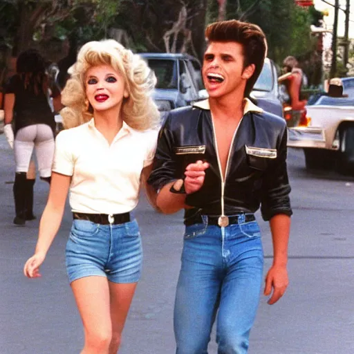 Image similar to danny and sandy from grease circa 1 9 9 0 in beverly hills