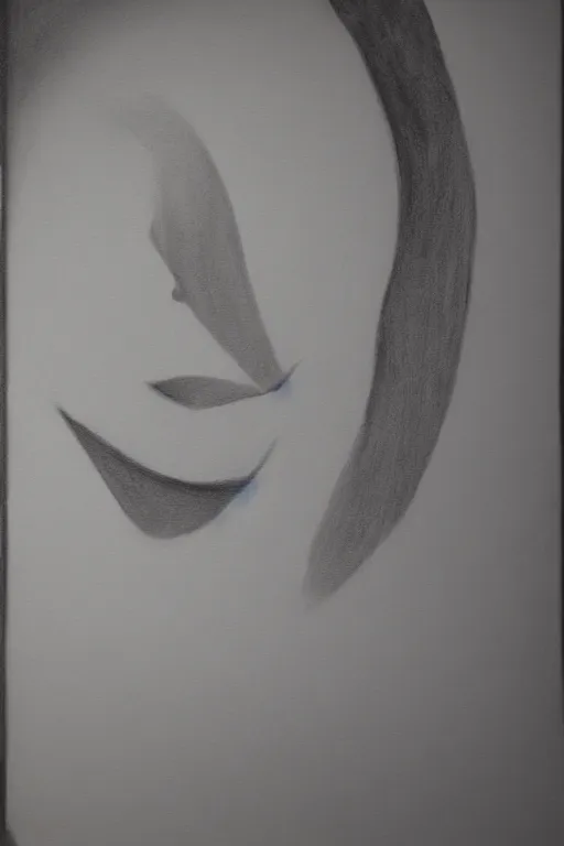 Image similar to inverted portrait, mysterious shadow dark scene graphite on canvas sketch