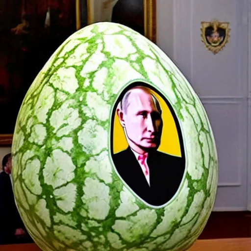 Image similar to vladimir putin inside a watermelon,