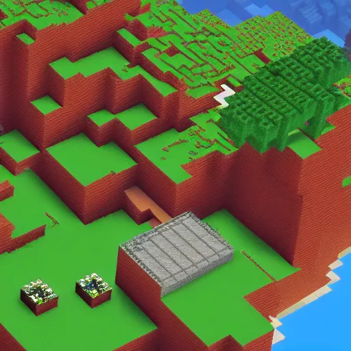 Image similar to an epic minecraft world, but for real,