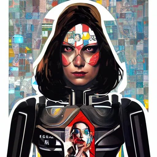 Image similar to portrait of a female android, by MARVEL comics and Sandra Chevrier, 8k