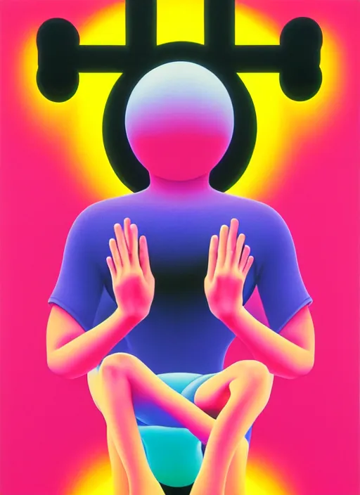 Image similar to yoga by shusei nagaoka, kaws, david rudnick, airbrush on canvas, pastell colours, cell shaded, 8 k