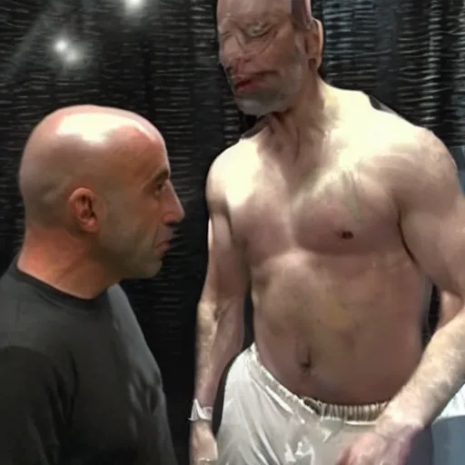 Image similar to joe rogan interviewing a gray alien