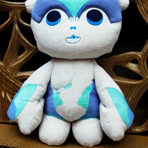 Image similar to cute fump plush of a moon deity, antipodal goddess