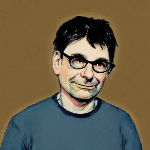 Image similar to steve albini, illustration, by pamela colman smith