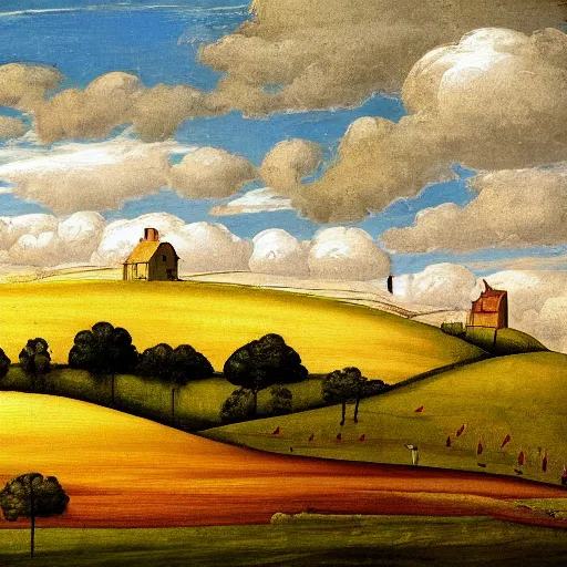 Image similar to windows xp background, medieval painting