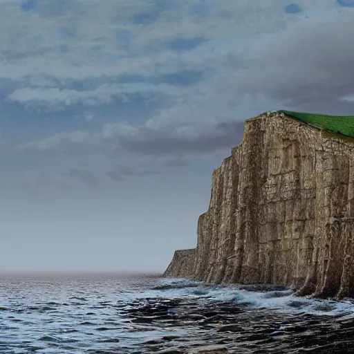 Prompt: the cliff faces of west bay, dorset, scene from broadchurch (2013), beautiful digital art