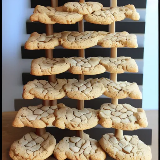 Prompt: staircase to heaven made out of cookies