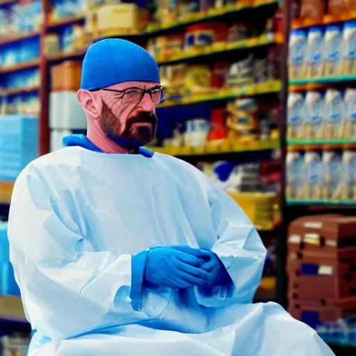 Image similar to walter white selling blue methamfetamine to suleyman soylu realistic dof 8k