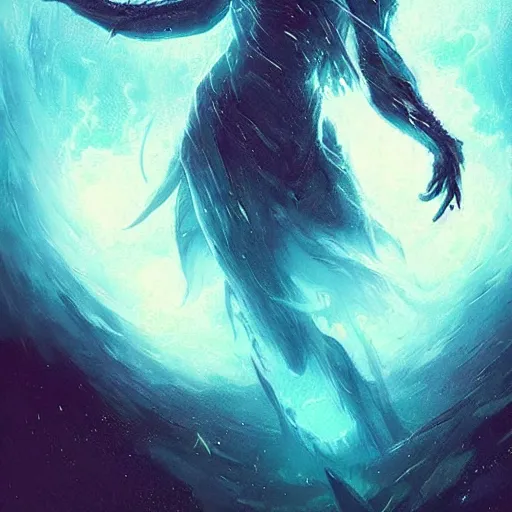 Image similar to a beautiful terrifying monster made out of a swirling nebula. ethereal horror fantasy art by greg rutkowski