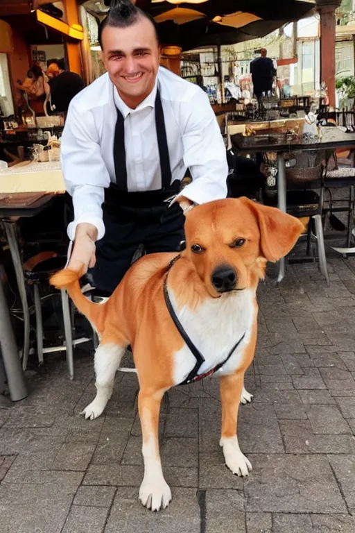 Prompt: a waiter dog