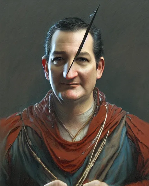 Prompt: ted cruz, court jester in renaissance era, fantasy 3 d render, masterpiece, by donato giancola and greg rutkowski and wayne barlow and zdzisław beksinski, realistic face