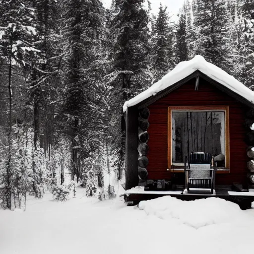 Image similar to cabin in the woods, hyper realistic, photograph, f 8. 0, 3 2 mm, kodak