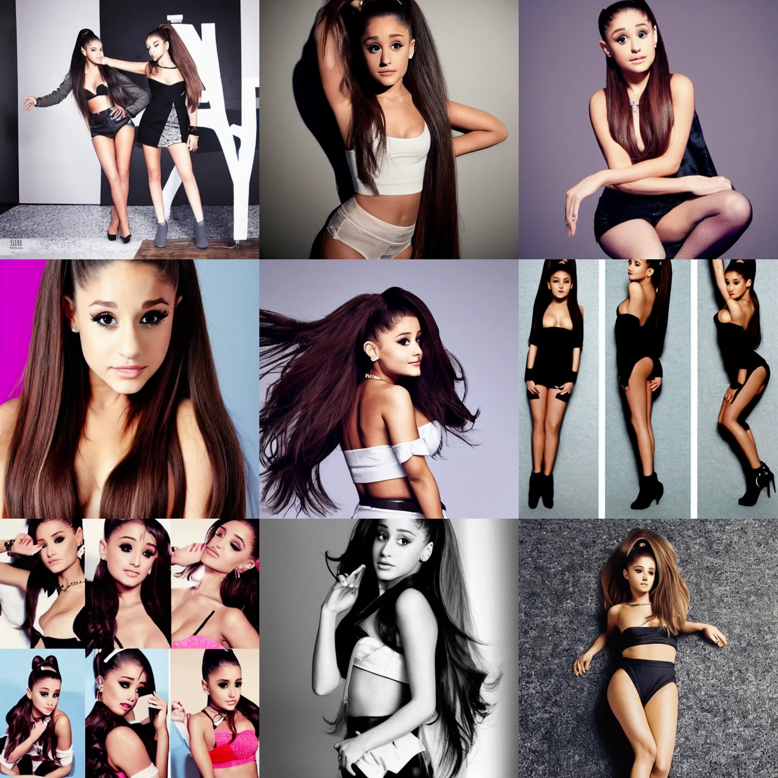 Prompt: ariana grande positions photoshoot