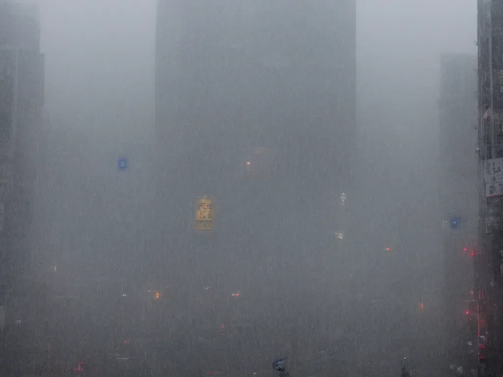 Image similar to hong kong in the rain and fog