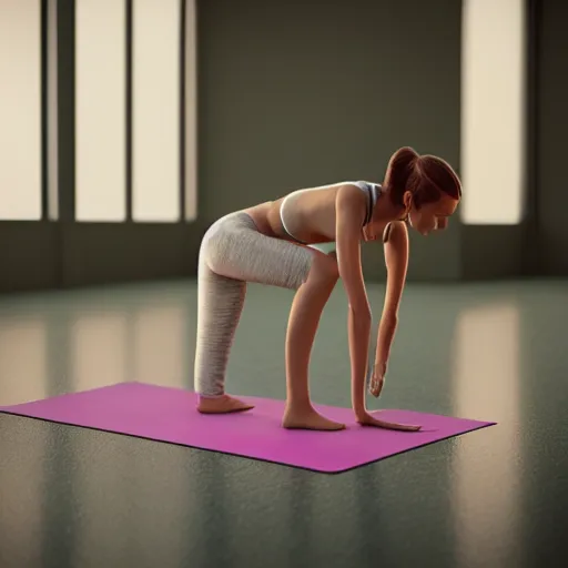 Image similar to A realistic Chik doing yoga, photorealistic, octane render, hyperrealistic,