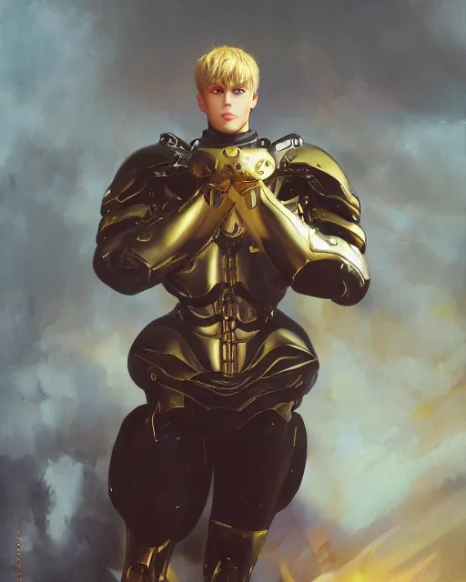 Image similar to Genos, anime, oil on canvas, artstation, by J. C. Leyendecker and Edmund Blair Leighton and Charlie Bowater, octane