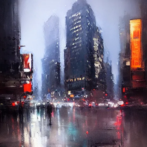 Prompt: a new york cityscape painting by jeremy mann, dripping oil paint, high resolution, 4 k