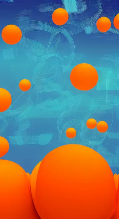 Image similar to orange floating island cartoon app background artwork, digital art, award winning