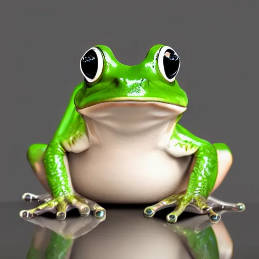 Prompt: frog in yogurt, digital art, photorealistic, shiny, trending on artstation, extremely detailed,