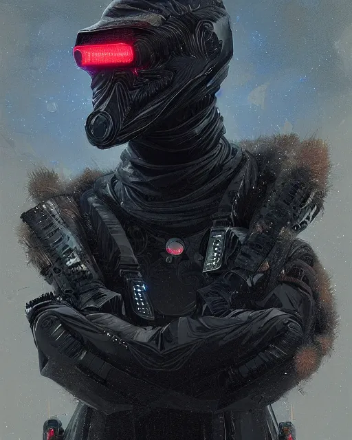 Image similar to detailed portrait Atreides, cyberpunk futuristic, reflective coats, decorated with traditional Dune ornaments by Ismail inceoglu dragan bibin hans thoma greg rutkowski Alexandros Pyromallis Nekro Rene Maritte Illustrated, Perfect face, fine details, realistic shaded, fine-face, pretty face