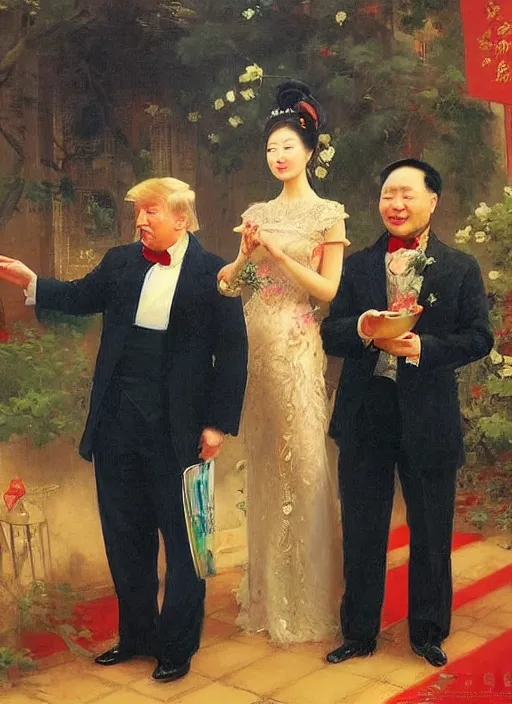 Prompt: chinese version of donald trump by vladimir volegov and alexander averin and pierre auguste cot and delphin enjolras and peder mørk mønsted