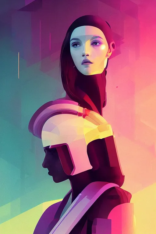 Image similar to portrait beautiful sci - fi girl, blade runner 2 0 4 9, futuristic desert city metropolis, digital art, pop art by hsiao - ron cheng