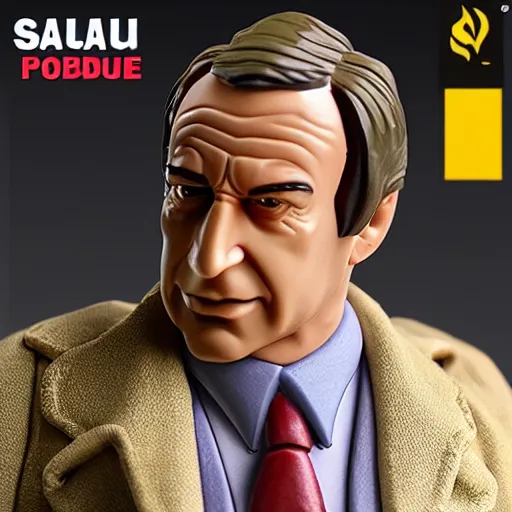 Prompt: saul goodman rubber figurine