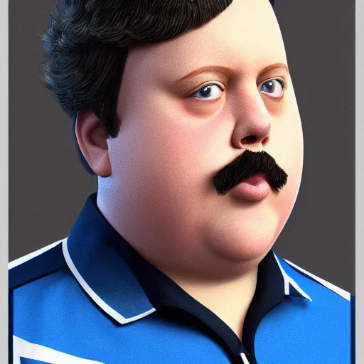 Image similar to the lovechild of paul blart and napoleon dynamite, realistic, hyperrealistic, 8 k resolution, hd quality, very detailed, highly detailed, intricate details, very realistic, trending on artstation, really realistic, very realistic