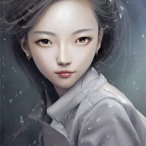 Image similar to dynamic composition, motion, ultra-detailed, incredibly detailed, a lot of details, amazing fine details and brush strokes, colorful and grayish palette, smooth, HD semirealistic anime CG concept art digital painting, watercolor oil painting of a young office lady, by a Chinese artist at ArtStation, by Huang Guangjian, Fenghua Zhong, Ruan Jia, Xin Jin and Wei Chang. Realistic artwork of a Chinese videogame, gradients, gentle an harmonic grayish colors.