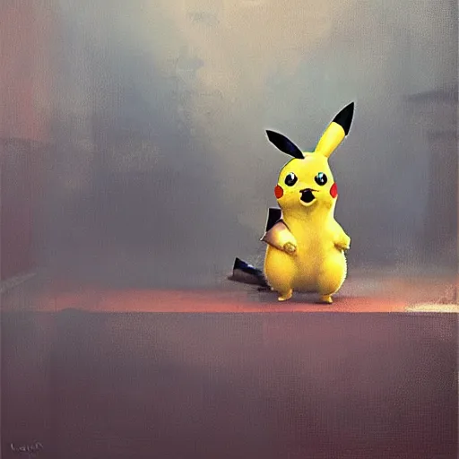 Prompt: pikachu, realistic, ultrahd, jeremy mann painting