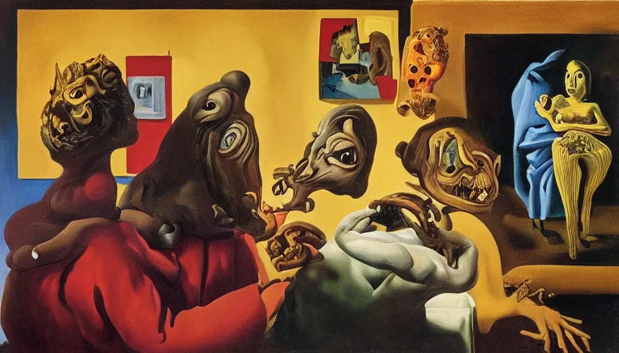 Image similar to gorgeous painting by equal parts salvador dali and vermeer robert williams and basil wolverton and robert crumb oil on canvas, 8 k 1 0 8 0 p